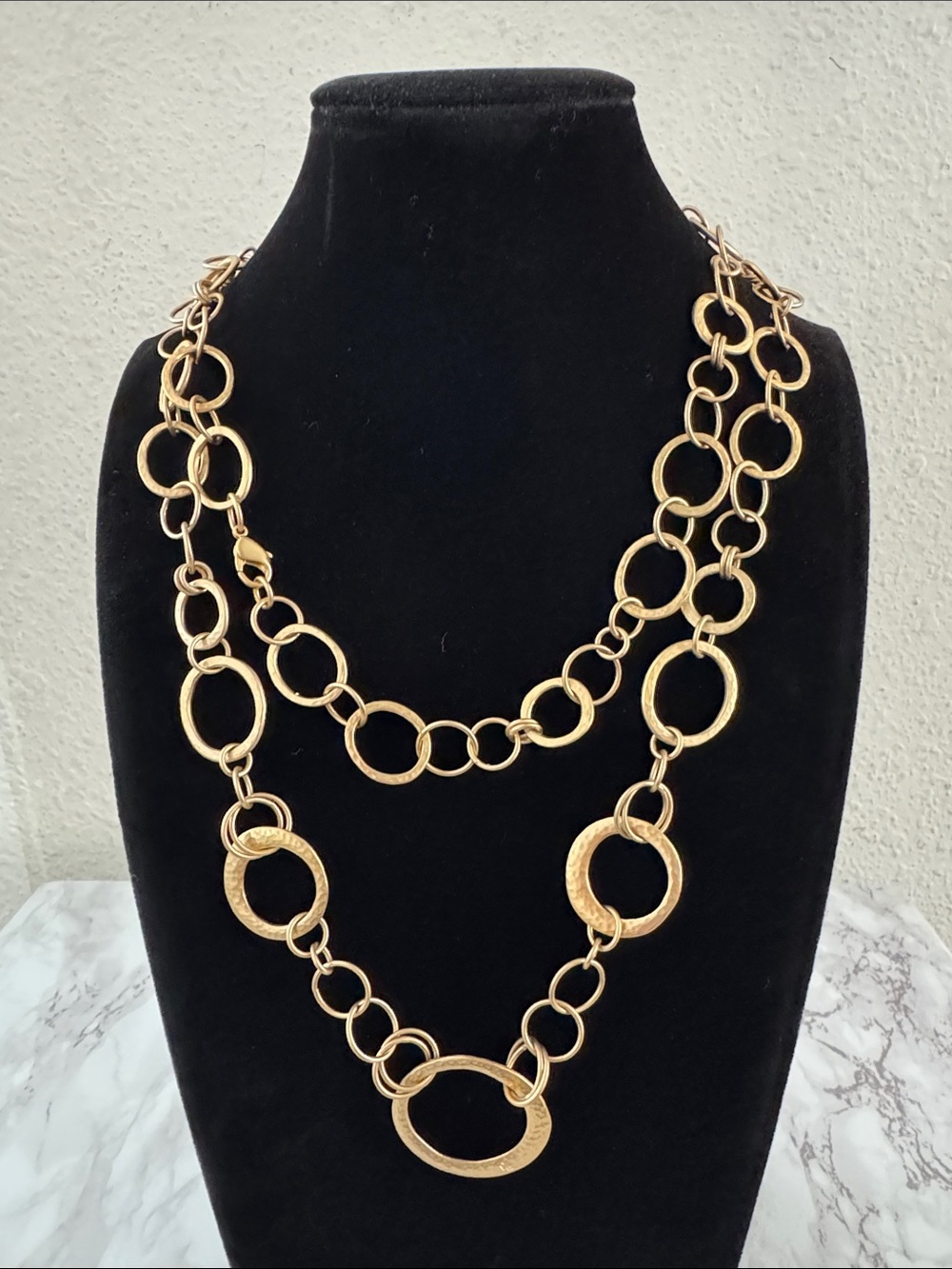 Ralph Lauren Long Matte Gold-Tone Link Necklace